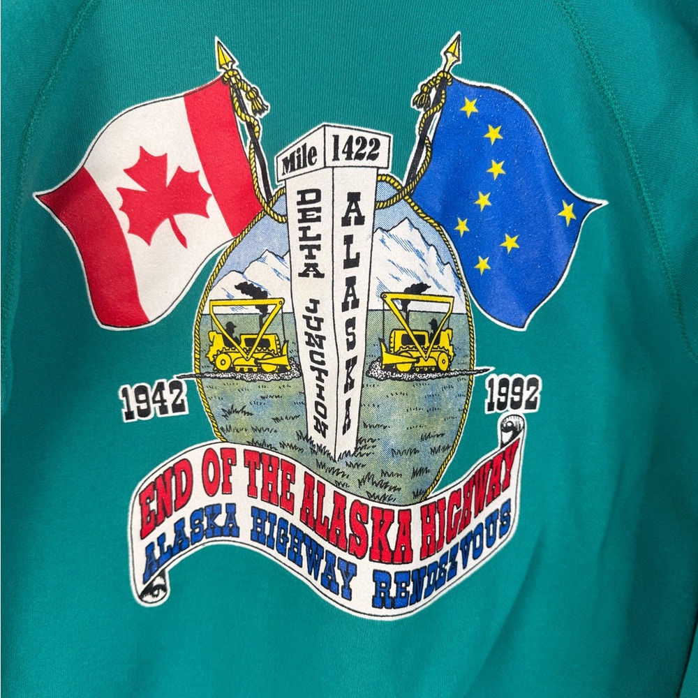 Vintage Alaska Sweatshirt End of the Alaska Highway Delta Junction Crewneck M - Picture 3 of 8